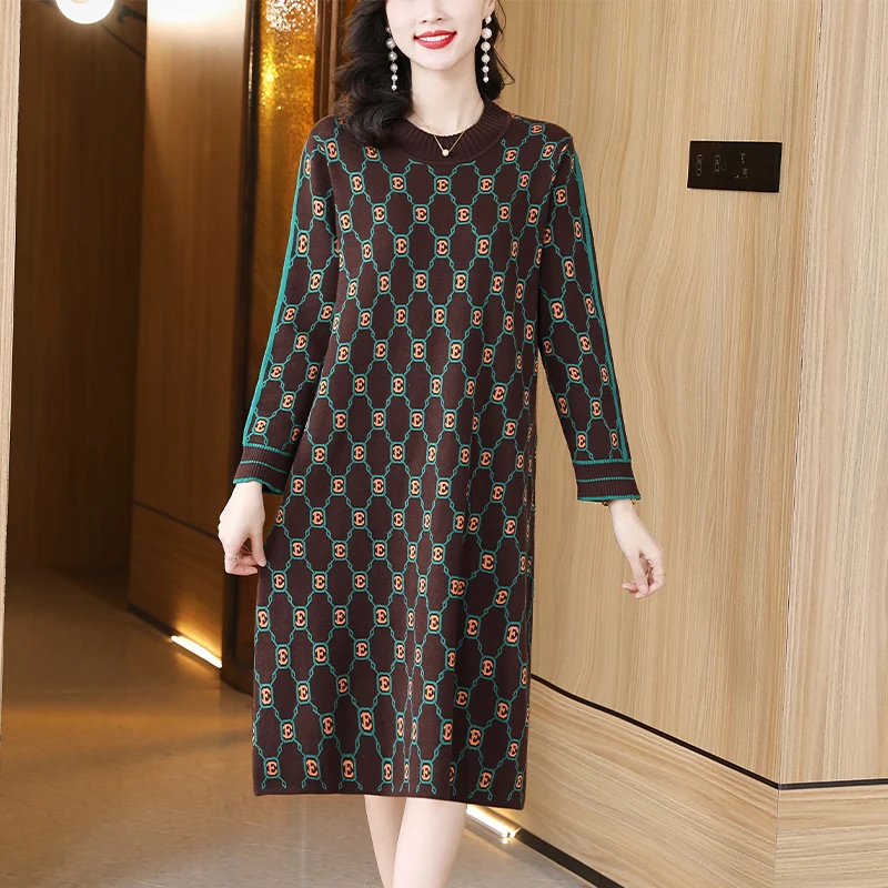 ZUO MAN RU2022 Autumn And Winter High-Grade Wool Knitted Dresses Women Show Young Cover Meat Outside Wear Bottoming Jumper Skirt