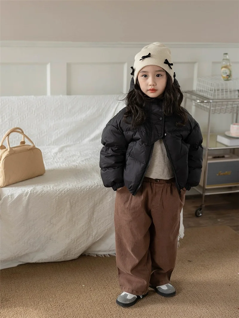 Kinder Warme Daunen-Baumwollmäntel Herbst Winter Jungen Mädchen Gefütterte Jacken Kinderbekleidung Baby Kapuzenparka Oberbekleidung 3-12 Jahre – Detail 11