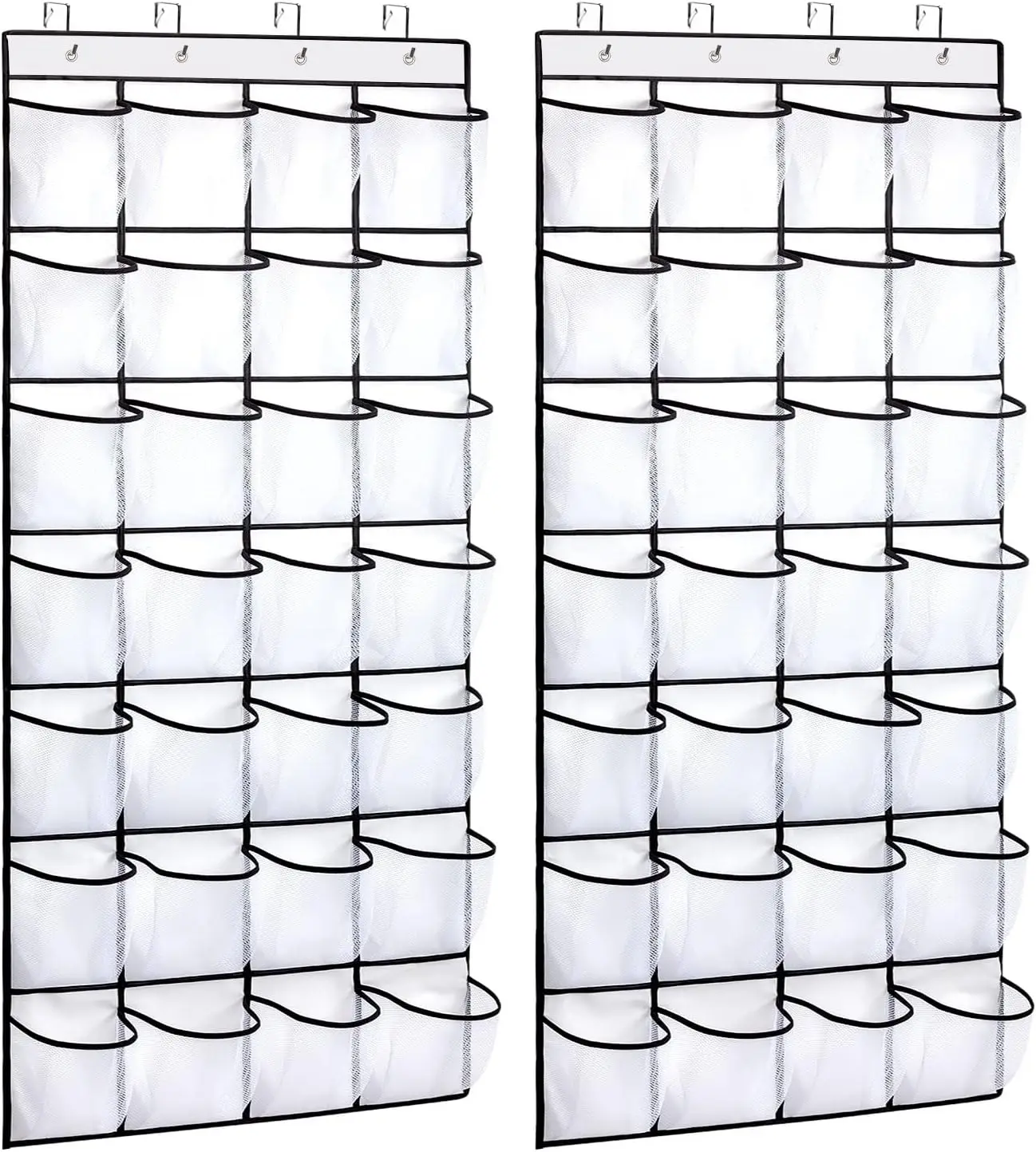 

2 Pack 28 Pocket Over the Door Shoe Organizer, Hanging Shoe Rack for Door Large Capacity Shoe
