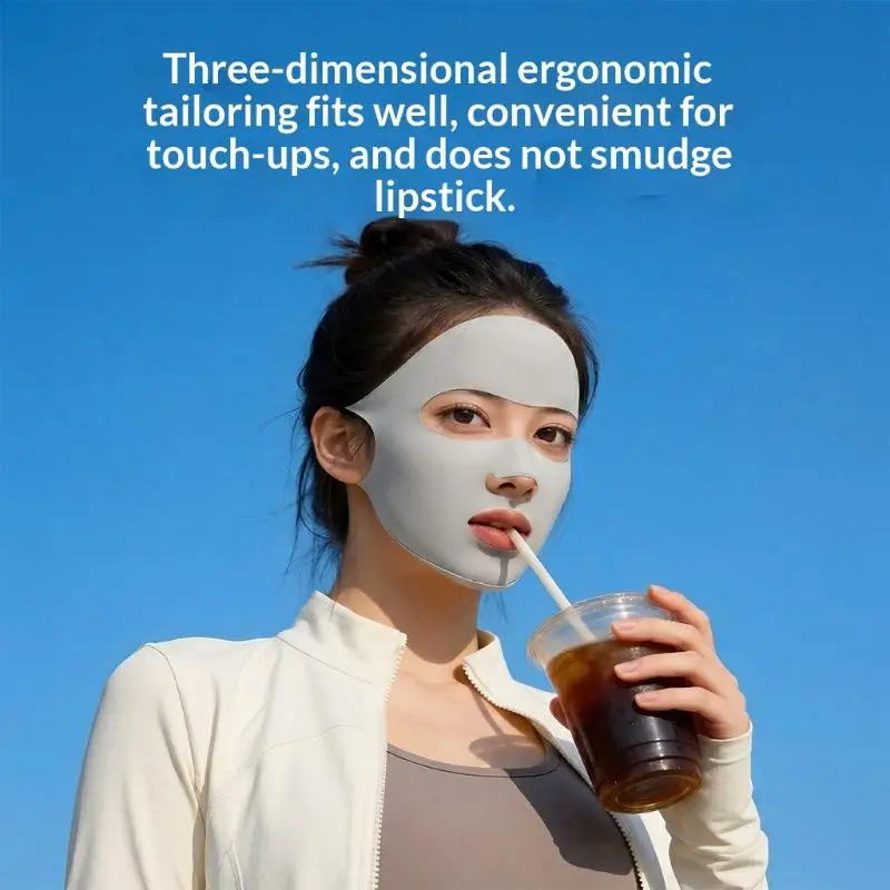

Solid‑Color Ice Silk Sunscreen Mask Adjustable Breathable Summer Face Scarf for Golf & Outdoor Sun Protection
