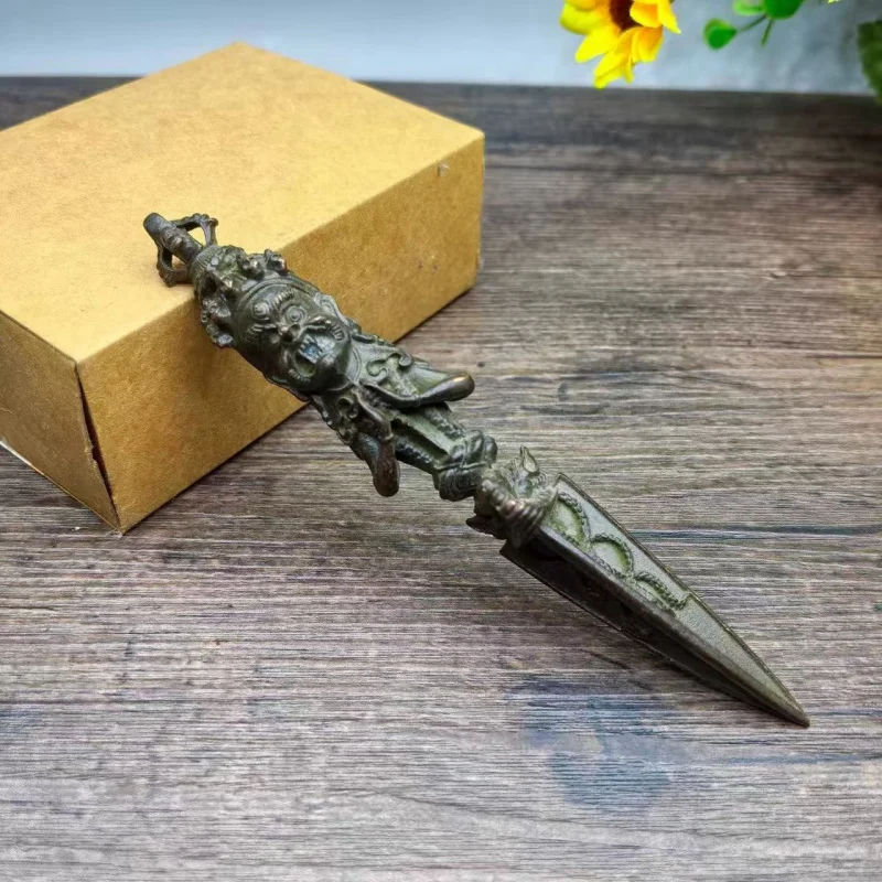 Vintage Patinaed Horse-Headed Ming Dynasty , Demon-Slashing Pestle, Vajra Scepter, Ornament, Tantric Ritual Instrument, Bro