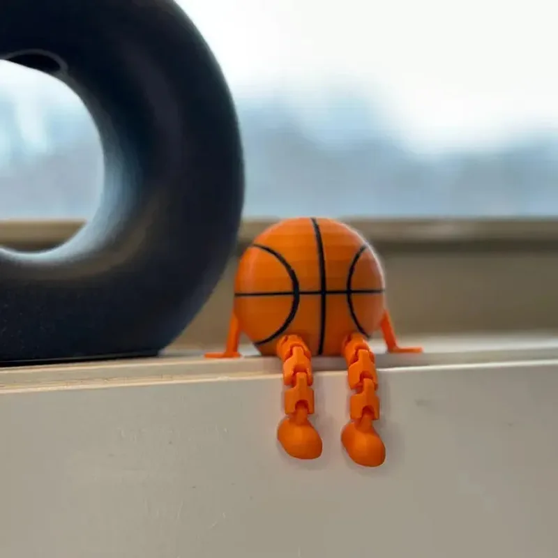 New Product Basketball Sitting Man Posture Figurine Craft Decoration Desktop Ornament Household Goods Cartoon Small Gift