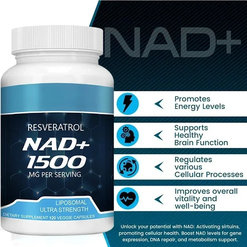 NAD+ Supplements - with Resveratrol - Natural Energy Supplement, Support Cell Health, Anti-aging, Enhance ImmunitySupplements