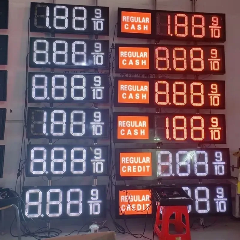 Led Price Sign Petrol Station 19inch LED Price Sign Screen CASH/CREDIT Digital Number Sign Board