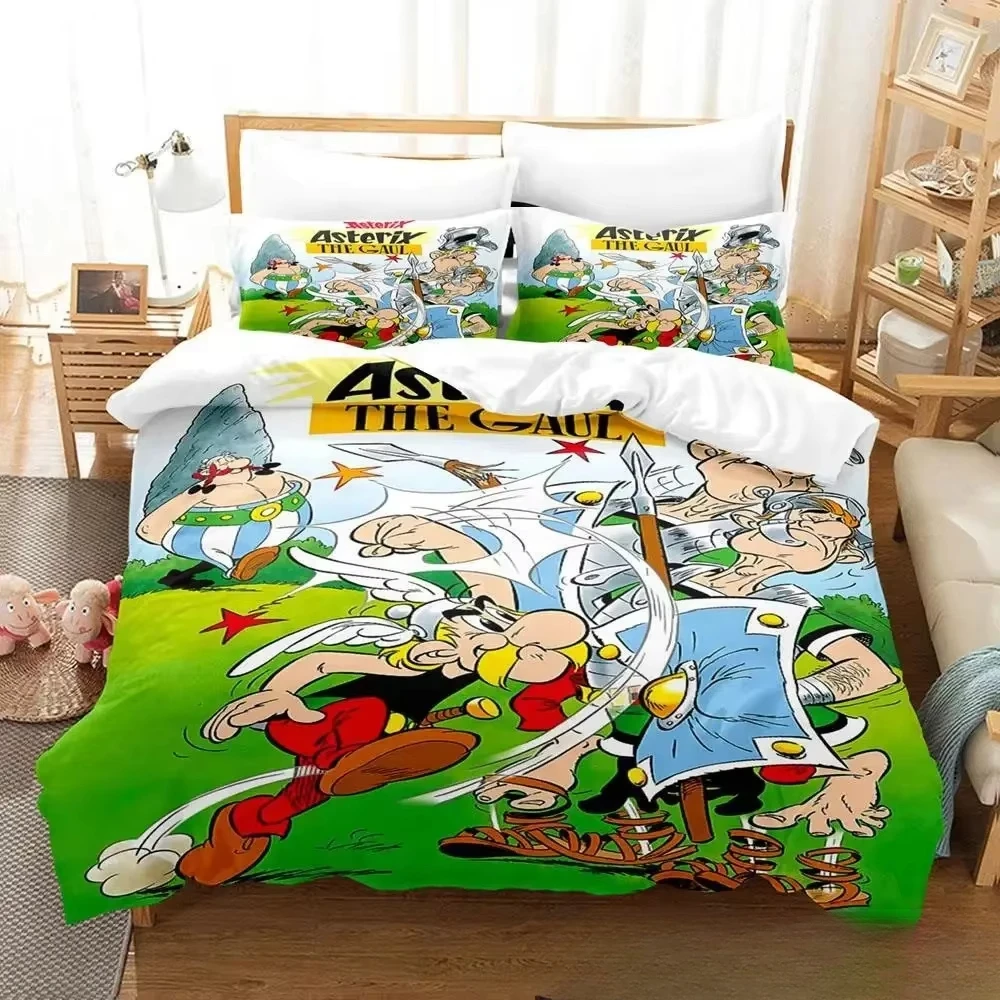 3D Print Gaul Hero Asterix Bedding Set Boys Girls Twin Queen King Size Duvet Cover Pillowcase Bed boys Adult Home Textileextile