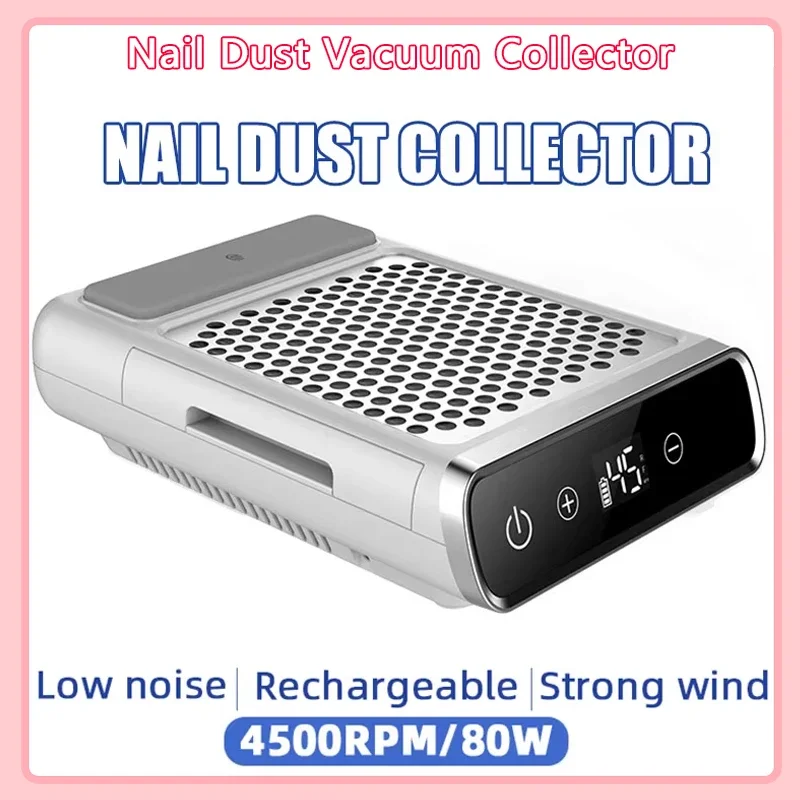 

Powerful Nail Dust Vacuum Collector Professional Nail Dust Extractor With Reusable Filter Manicure Equipment Adjustable Speed