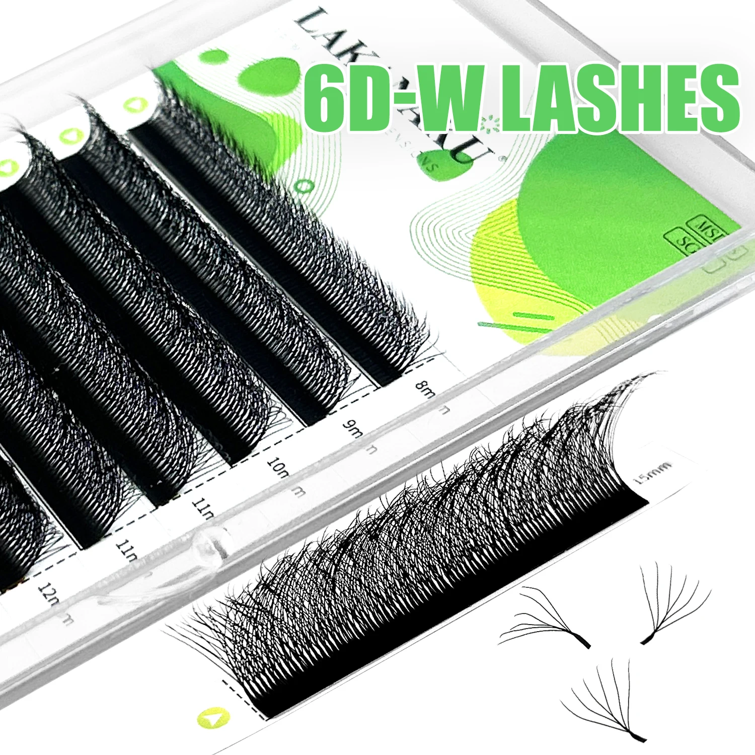 LAKANAKU Automatic Flowering Real 6D W Shape Bloom Premade Fans Eyelash Extensions Natural Soft Individual Volume Lashes