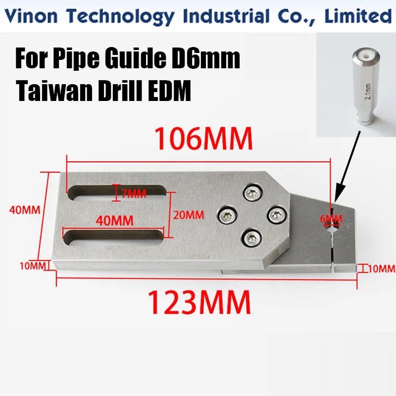 

(for Guide D6) Taiwan EDM Drill Guide Holding Plate 115x40mm hole distance 20mm CNC EDM Hole Drilling Machine Pipe guide plank