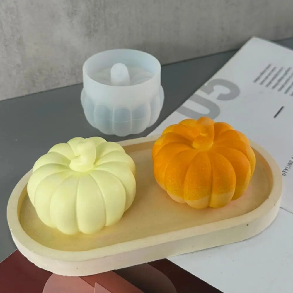 Soap Mold Silicone Pumpkin Candle Mold Smooth 3D Pumpkin Mould white Pumpkin Soap Mold Home Decoration