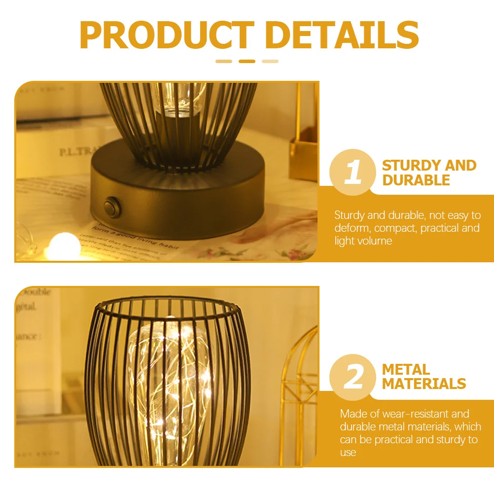 

Exquisite Metal Table Lamp Rustic Design Portable Nightstand Light for Indoor Lighting Decoration Modern Elegant Look