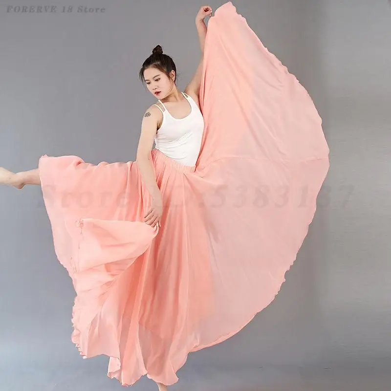 Kobiety cygańskie długie spódnice szyfonowa baletowa spódnica do tańca brzucha występ na scenie duża spódnica typu swing Yi ujgurskie tybetańskie kostiumy do tańca