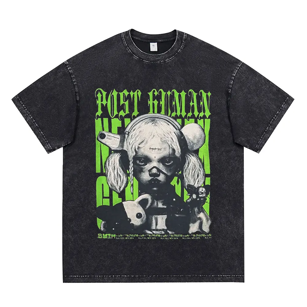 

Футболка Bring Me The Horizon (BMTH) с принтом альбома Post Human, винтажная, с эффектом потертости, для мужчин и женщин, с коротким рукавом, в стиле метал-рок.