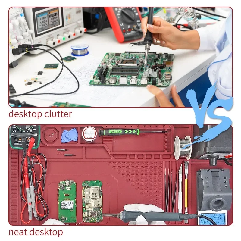 TE-702  Heat-Resistant Silicon Mat for Mobile Phone Tablet Repair Desk Platform Welding Station Soldering Working Pad 380*550mm