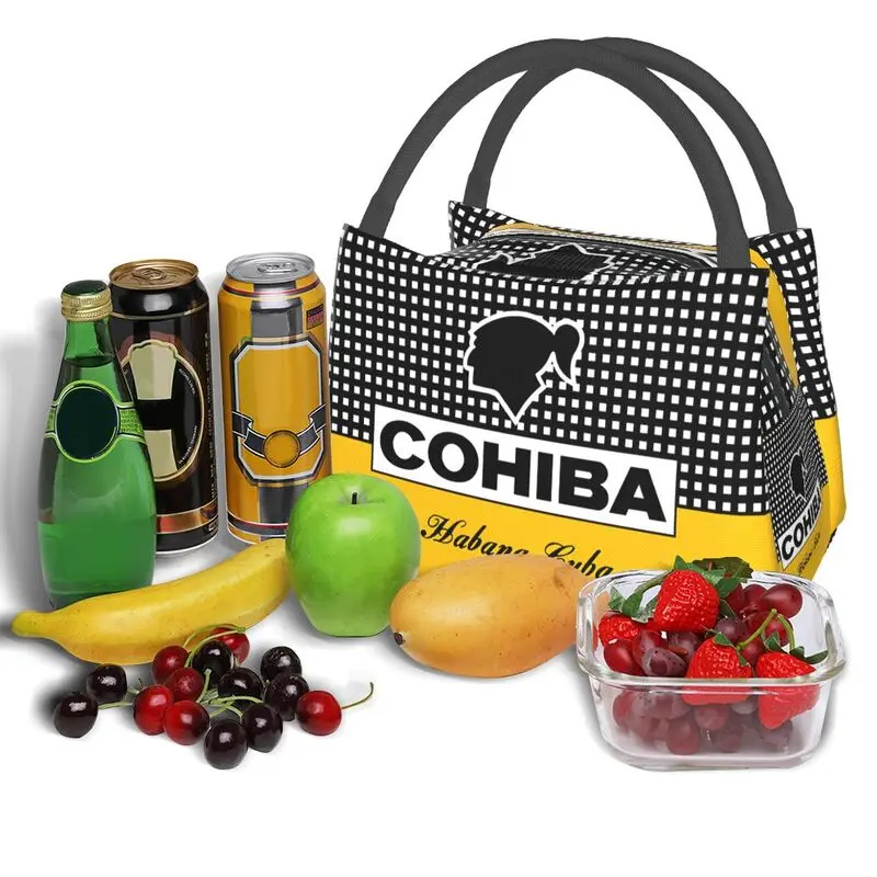 Cuba Cigar Cohiba Insulated Lunch Bags for Camping Travel Waterproof Cooler Thermal Lunch Box Women