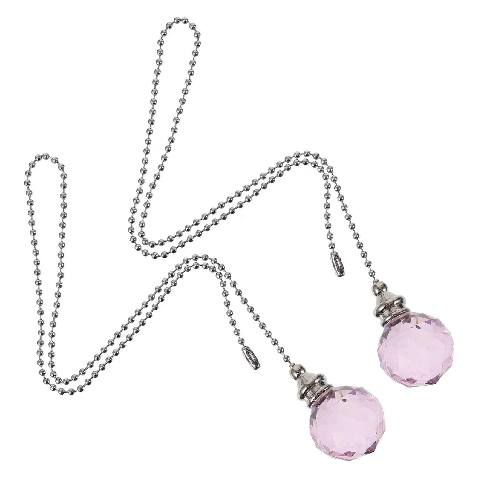 

2Pcs Crystal Pull Chain Ceiling Fan Decoration Crystal Ball Pendant Replacement Extension Chain for Ceiling Light Home Decor