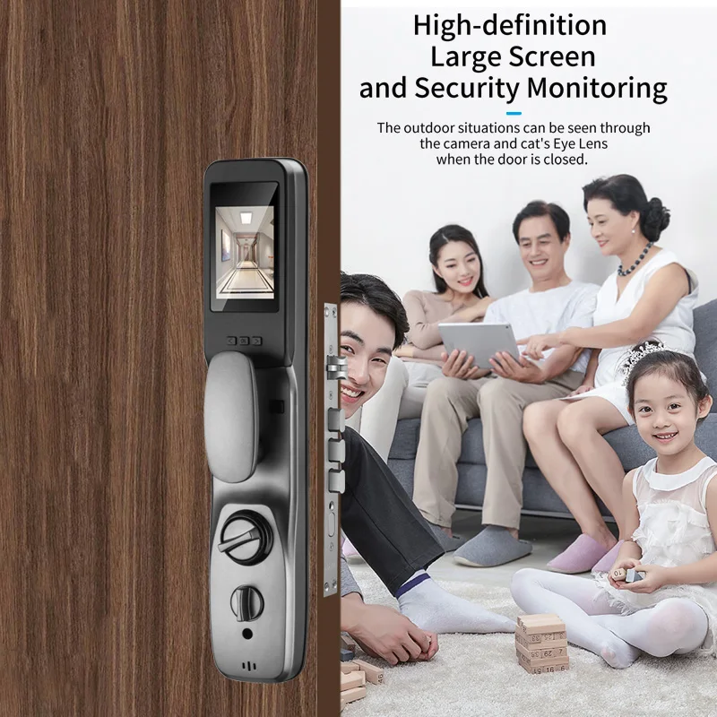 Imagem -05 - Xsdts-reconhecimento Facial Desbloquear Digital Door Lock com Câmera Senha Fingerprint Keyless Electronic Smart Lock 3d