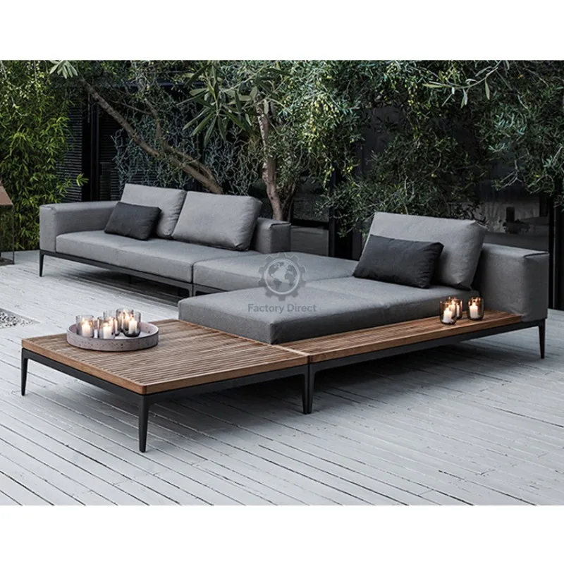 

Luxury Modern Fashion Garden Sofa High Quality Patio Aluminum Outdoor Sectional for Hotel Furniture Outdoor Sectional Sofa Set