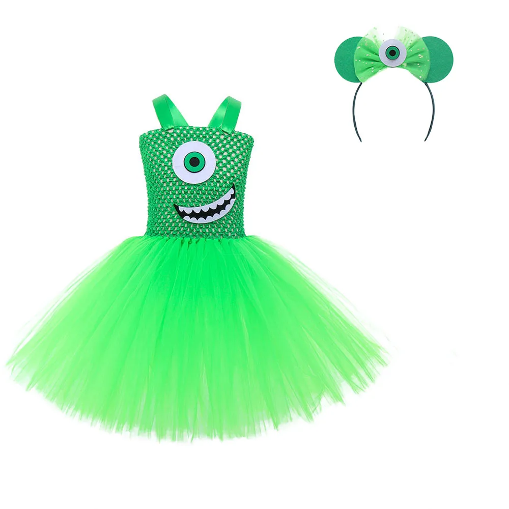 Cartoon Monster Girls Cosplay Costume Kids Party Dresses Children Halloween Costume Tulle Dress Carnival Role Play Fancy Dress