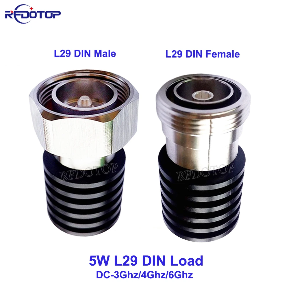 5W DC-3Ghz/4Ghz/6Ghz 50 Ohm L29 DIN Male Plug/Female Jack Connector RF Termination Dummy Load Socket Brass Coaxial RF Adapters