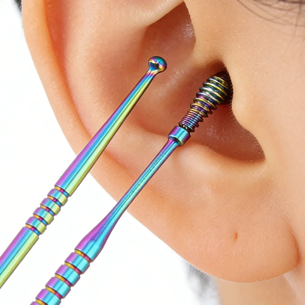 Stainless Steel Ear Spoon Earwax Remover Portable Ear Cleaning Kit Durable Rustproof Ear Care Tools for Home Travel