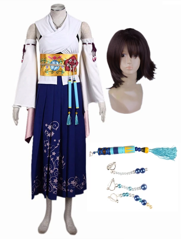 MMGG Final Fantasy Ten Yuna Summoned Cosplay Kostuum Outfit Hoge kwaliteit Hetzelfde als origineel karakter Kindermaat Volwassen maat Pus-maat