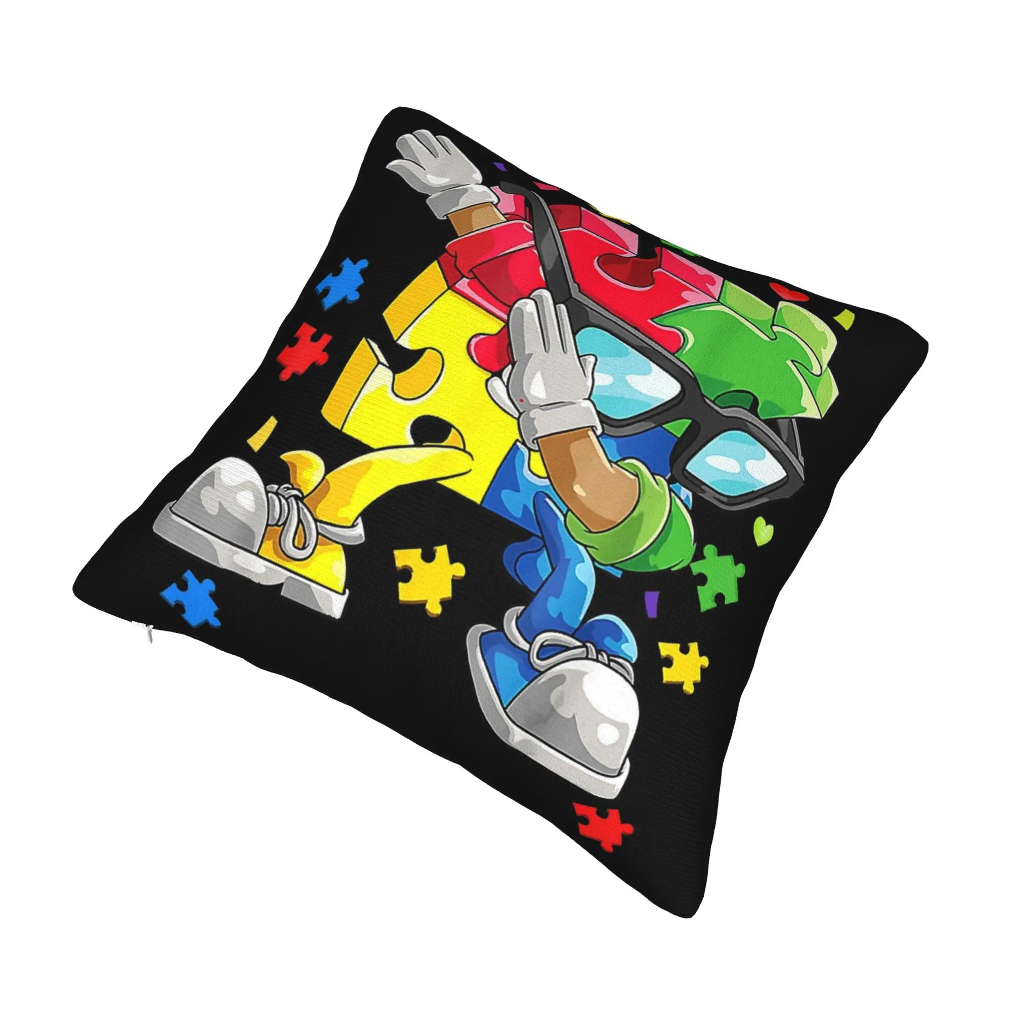 Dabbing Puzzle Autism Awareness Pillowcase Merchandise Printing Cushion Cover Decor  Pillow Case Cover Home Multi-Size
