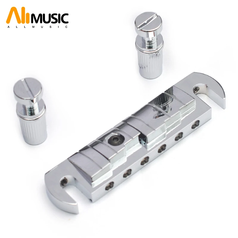 

6 String Combo Compensate Bridge Tailpiece for Guitar 101x23.5MM String Space 10.6MM Bass Parts Black/Gold/Chrome