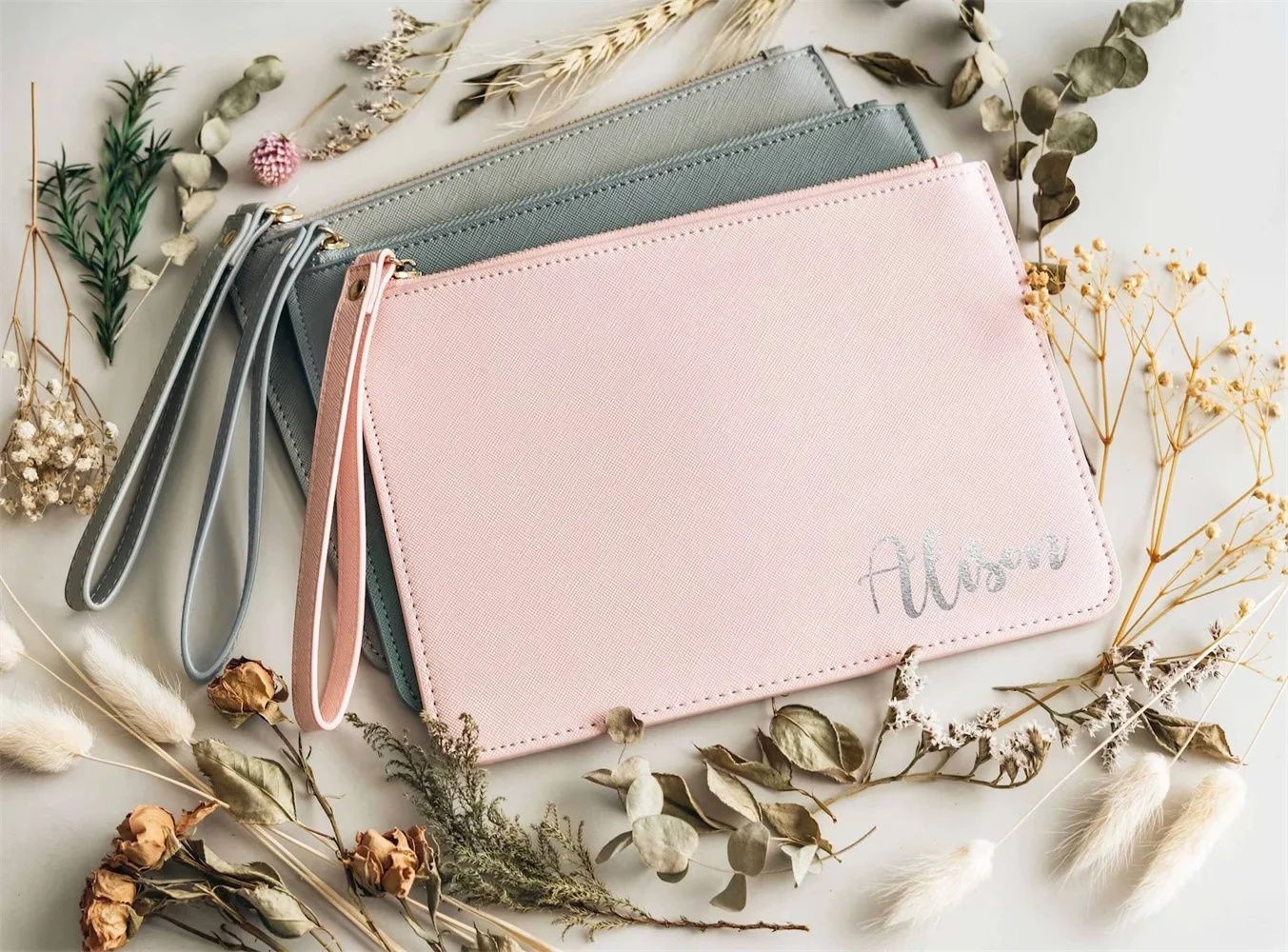 Bridesmaid Clutch | Initial Clutch Bag | Personalized Makeup Bag | Bachelorette Party Gift | Bride Gifts | Custom Name Clutch |