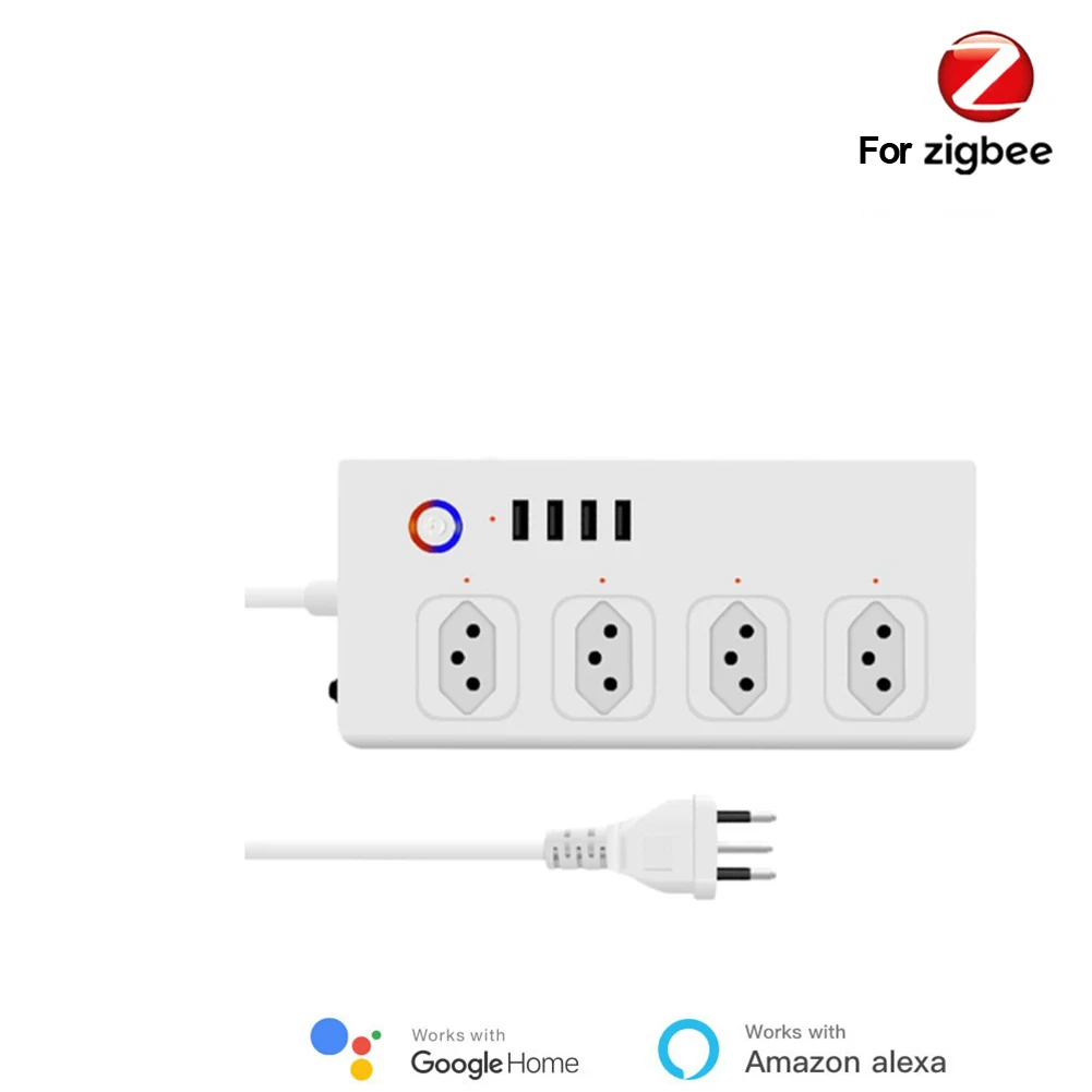 For Zigbee Surge Protector Power Strip Individual Control and Timer Function Easy Setup and Wide Compatibility