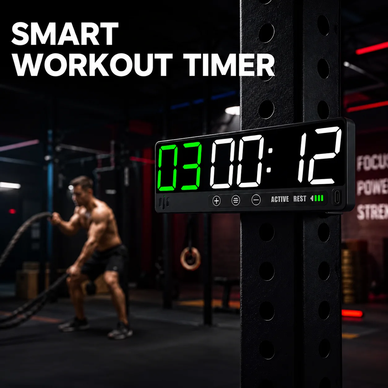 hit productSmart Workout Timer Bluetooth Gym Timer with Magnetic Attachment and APP Control for Crossfit HIIT Boxing Home Gym