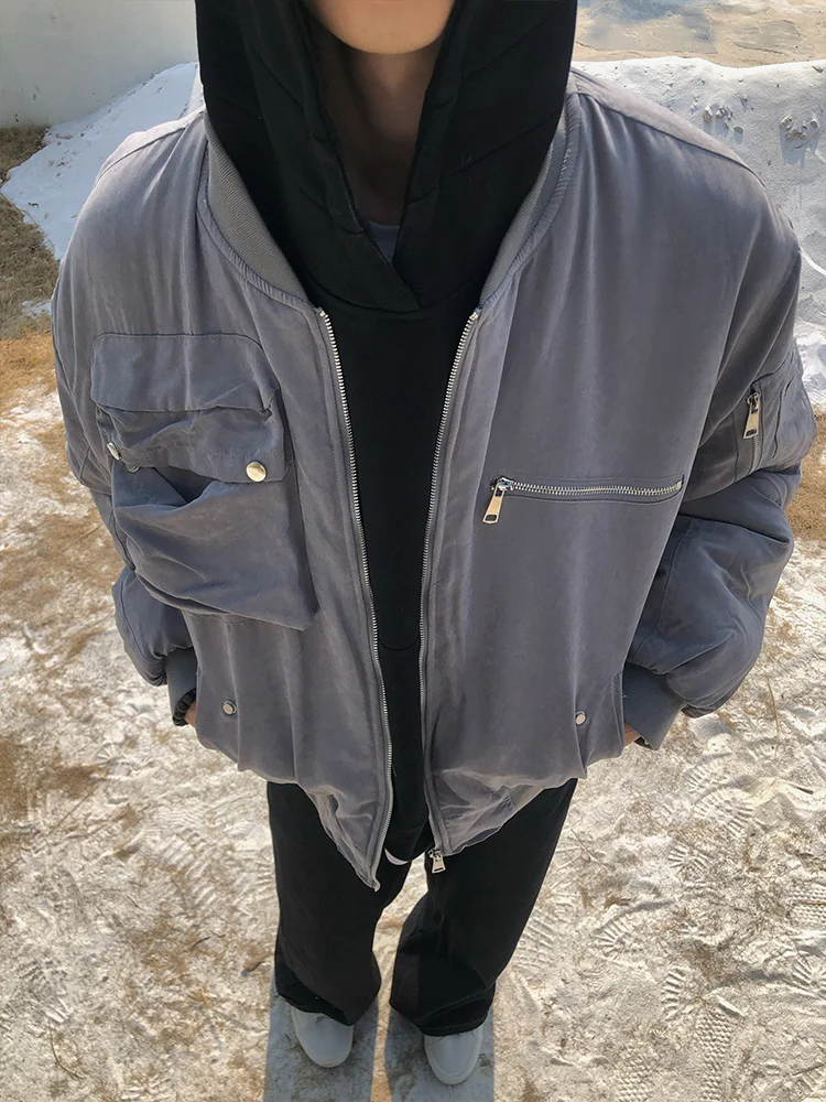 

American Sle Pilot Jaet Cotton Workwear Coat Men Winter ape High Sense Cotton Bomber Jaet Loose Fit Casual Sle