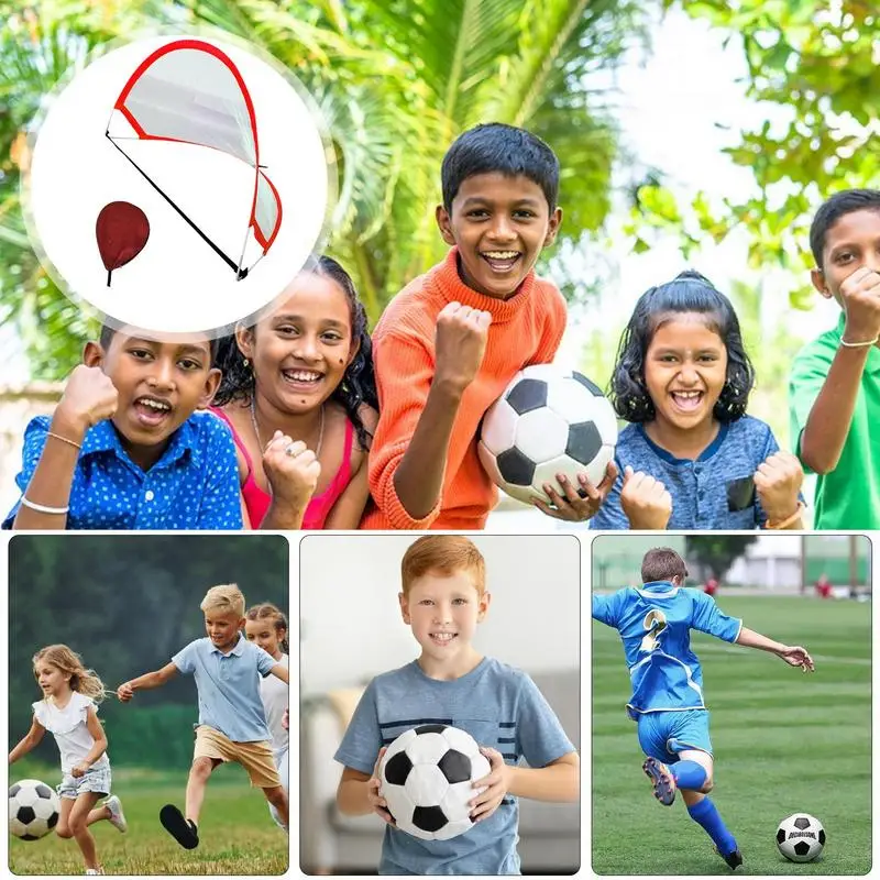 شبكة كرة قدم قابلة للطي في الهواء الطلق، شبكة كرة قدم محمولة للتدريب مع حقيبة حمل للعبة الرياضية الخارجية