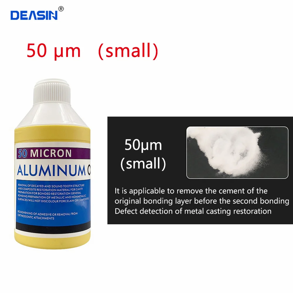 1 botella de polvo de alúmina Dental 90 50 30um micras polvo de aluminio para máquina de chorro de arena Microblaster odontología también