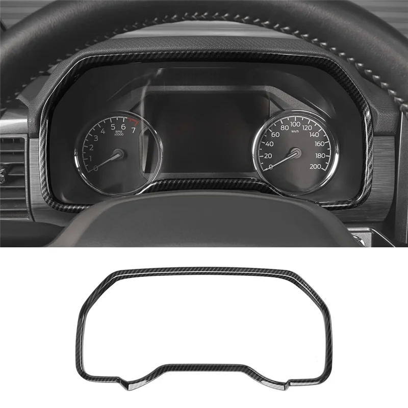 Dashboard Meter Panel Cover Trim for Ford F150 2021 2022 2023 Dash Board Frame Bezel Accessories - ABS Carbon Fiber