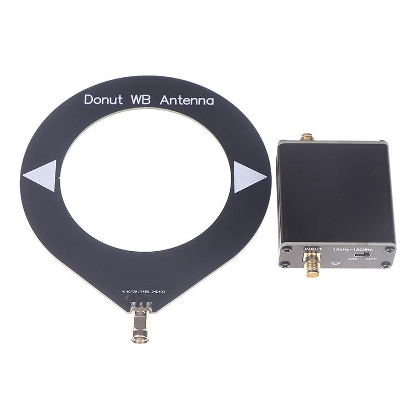 Antena WB Donat Amplifier Transimpedansi Baterai 500 Mah Bawaan 10KHz-180MHz Antena Loop Kecil untuk Radio Walkie Talkie SDR