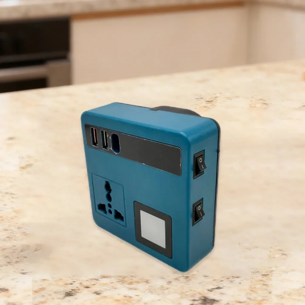 Blue 18-21V Inverter Portable Power Inverter Battery USB-C Power Hub Wide Voltage Compatibility USB-A Output Port