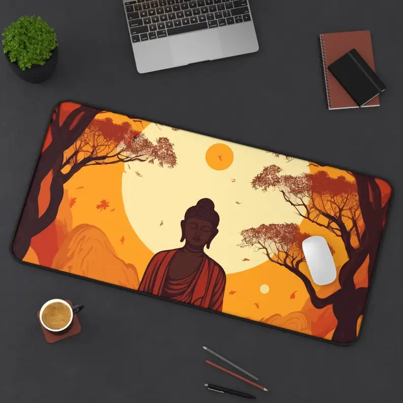 

Buddha Statue Style Pattern Table Mat, Cute Table Decoration, Non-slip Waterproof Gaming Mouse Pad, Perfect Gift for Friends