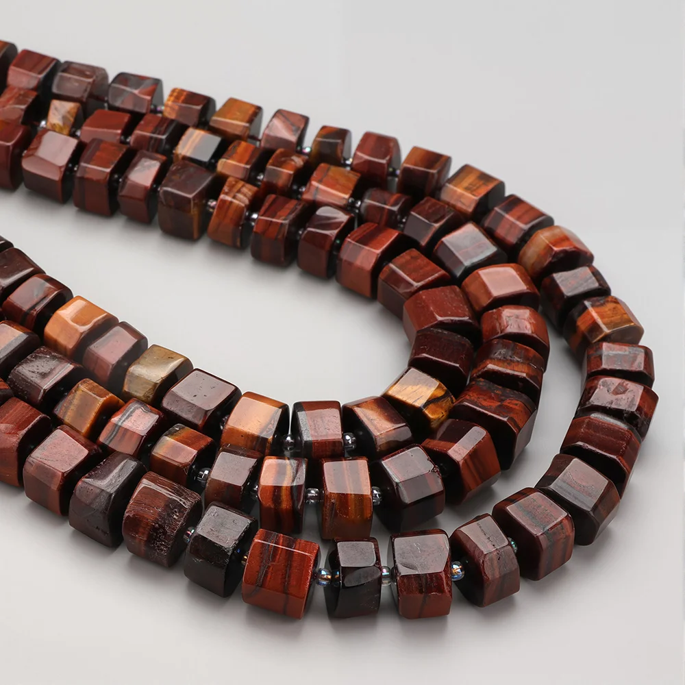 Gemischte Naturstein Facettierte Würfelperlen Rhodonit Amazonit Achat Amethyst Quarz Lose Abstandsperlen DIY Schmuckherstellung Zubehör – Detail 4