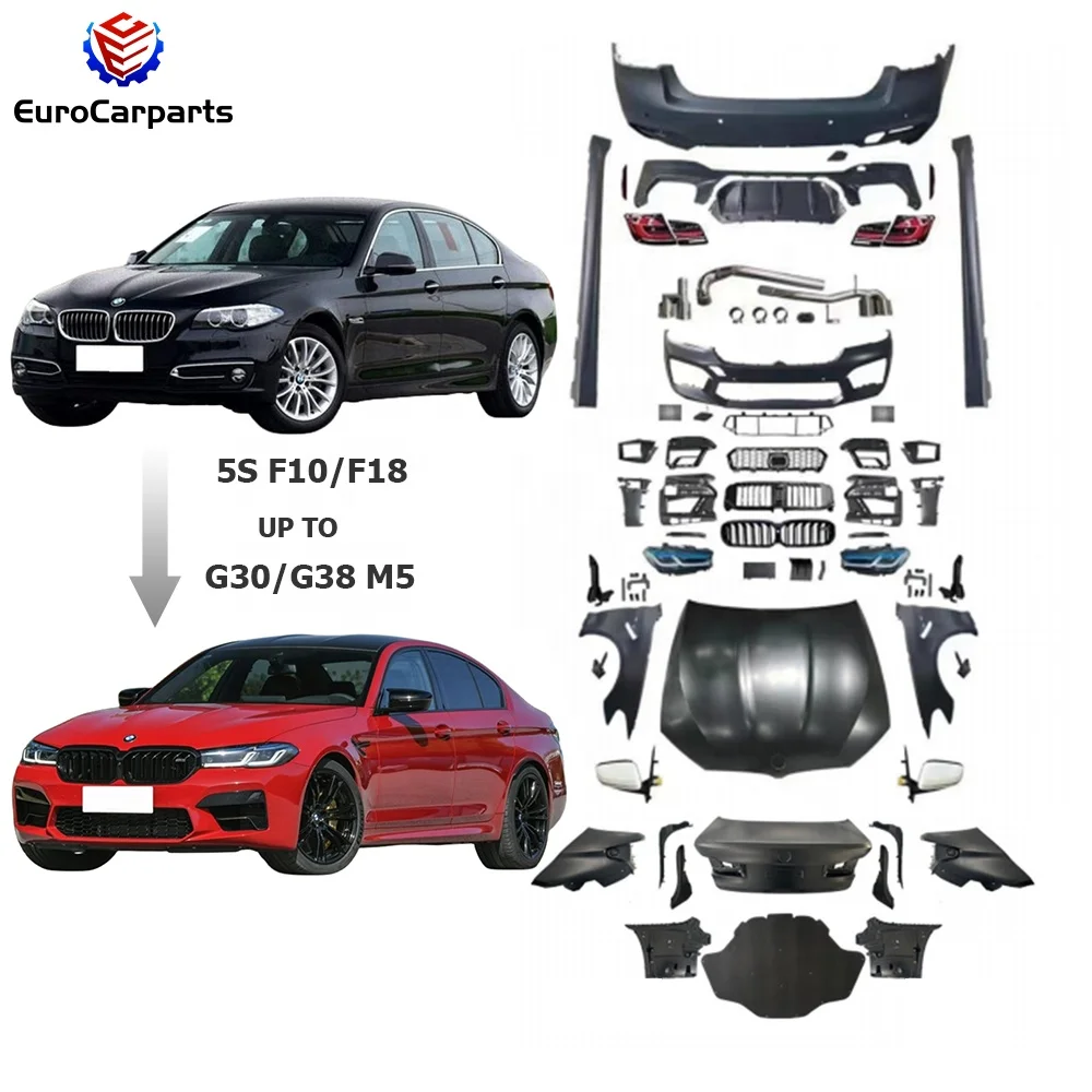 

BM 2011- 2016 Year 5S 5 Series F10 F18 Upgrade to 2021 up G30 G38 M5 Style Body Kit Car Bumpers with Headlight Taillights