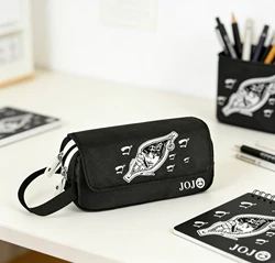 JOJO's Bizarre Adventure Golden Wind Large Pencil Bag Anime Stationery Storage Bags Canvas Travel Organizer Small School Bags