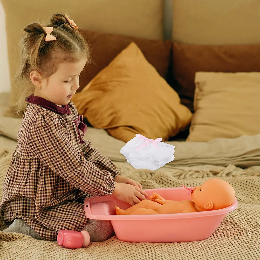 

3Pcs Baby Underpants Cloth Reusable Pretend Play Accessories for Kids Pretend Dressing Early Learning Diapers