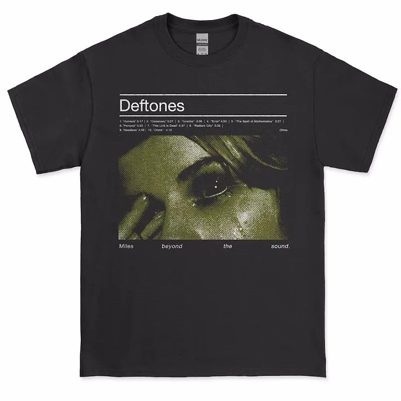 Vintage Loose Mens T-shirts Horror Deftones Skull T Shirt Casual Harajuku Gothic Black Tee Shirt Summer Tops Streetwear Hip Hop