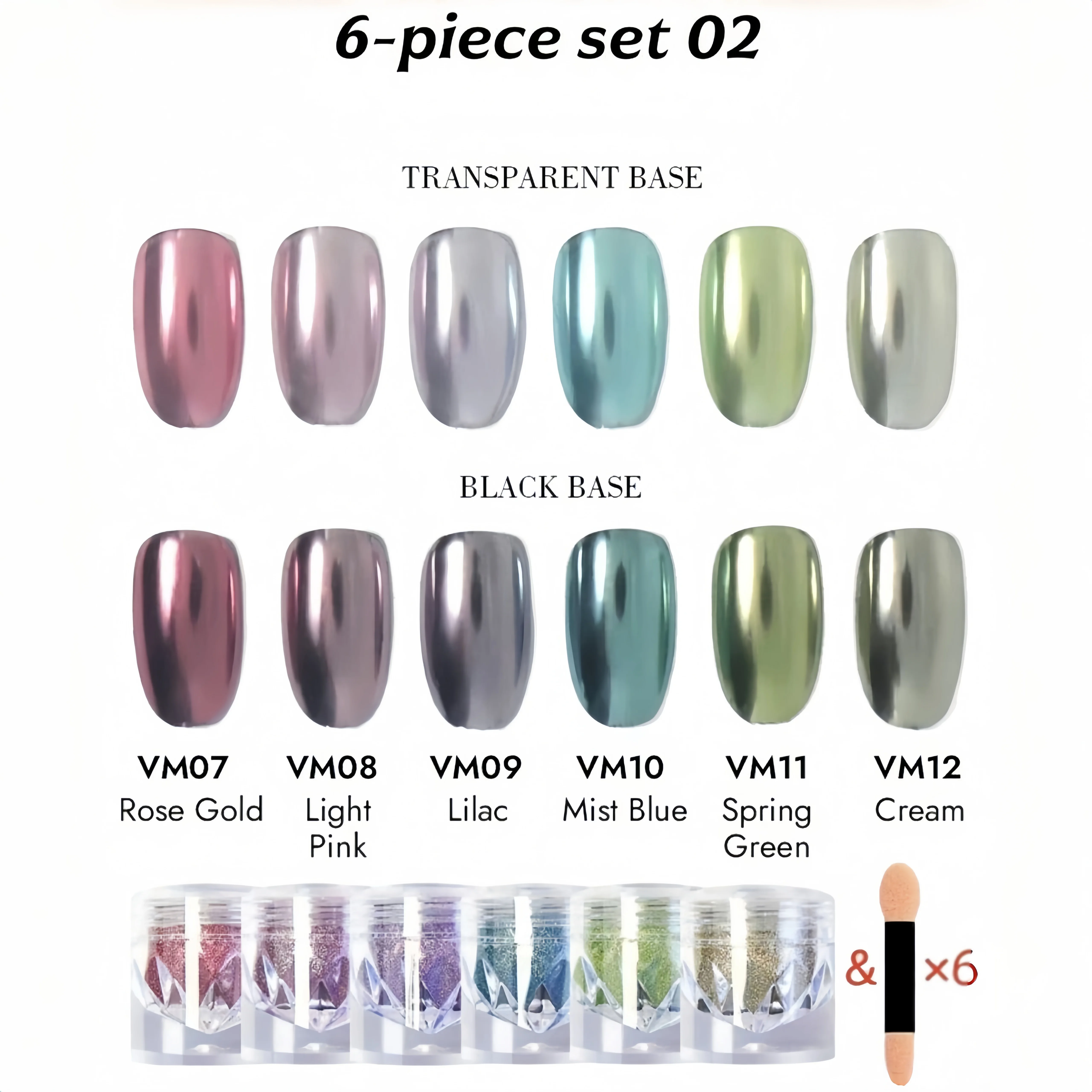 1/8 stuks hoge diamant fles magische spiegel poeder zilver rose goud heldere wrijving coating nagellak lijm nail art creatie K2Y ﻿