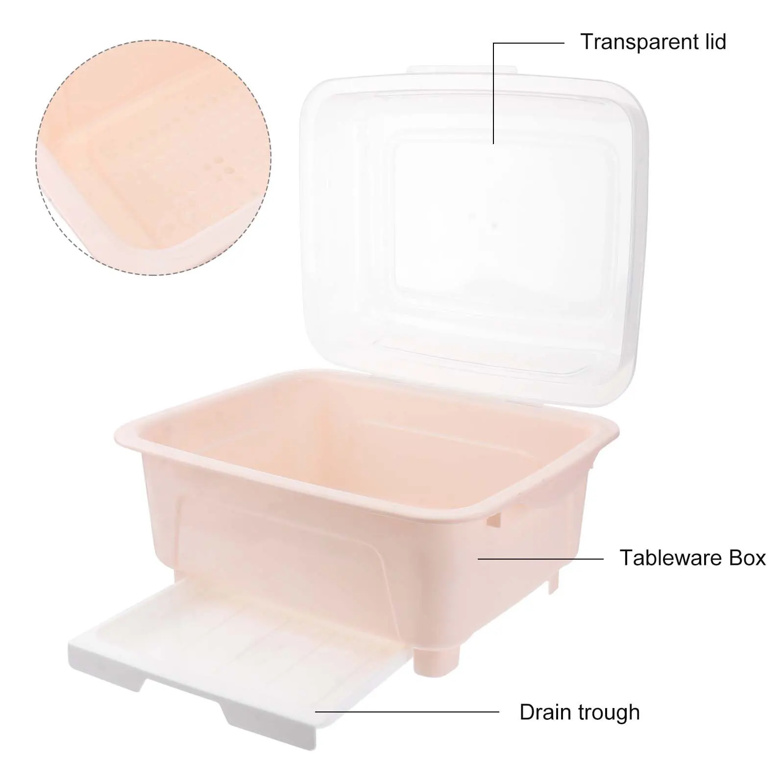 

2PCS Kitchen Dish Box Transparent Water Draining Tableware Storage Rack for Spoon Fork Bowl Chopsticks Plastic Container