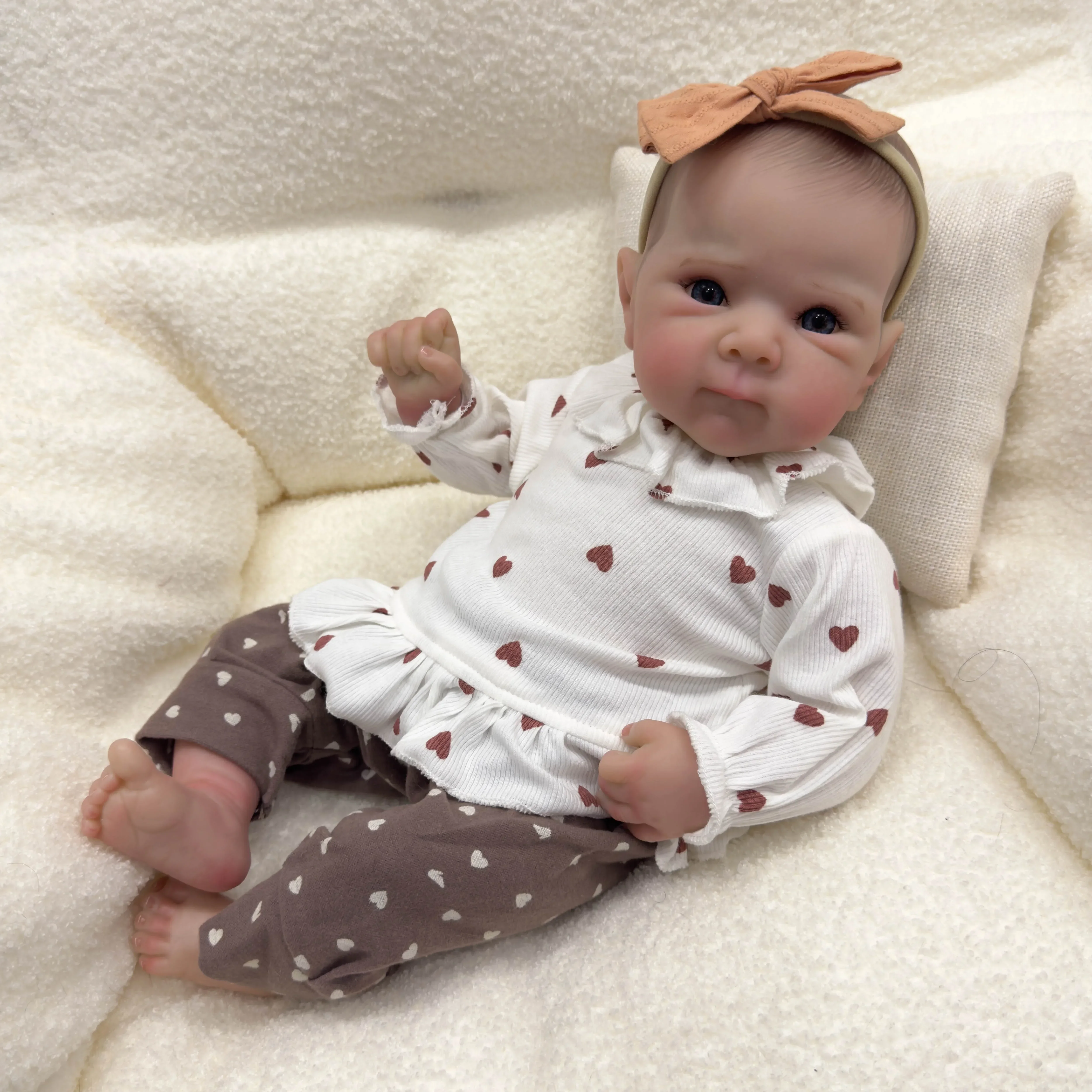 18inch Bettie Soft Cloth Body Reborn Baby Doll 100% handmade 3D Skin with Visbile Veins Collectible Art Doll Christmas Gift