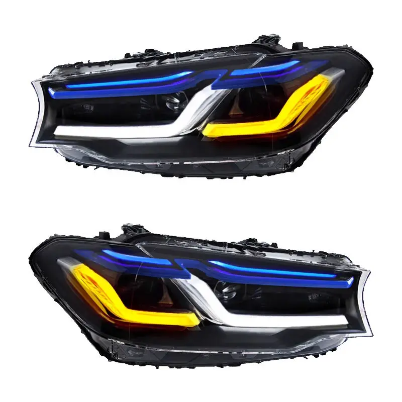for bmw E60 Headlight Assembly Set LED 5 Series Head Lamp Upgrade LCI Adaptive 2003-2010 Front Light Assembly Durable Headlights