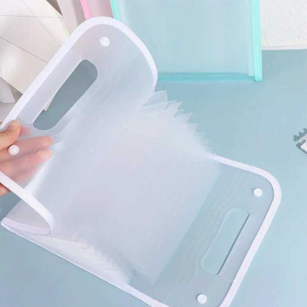 

13 Pockets A4 Expanding File Folder Handle Waterproof Accordian File Storage Bag Large Capacity Vertical A4 File Organizer