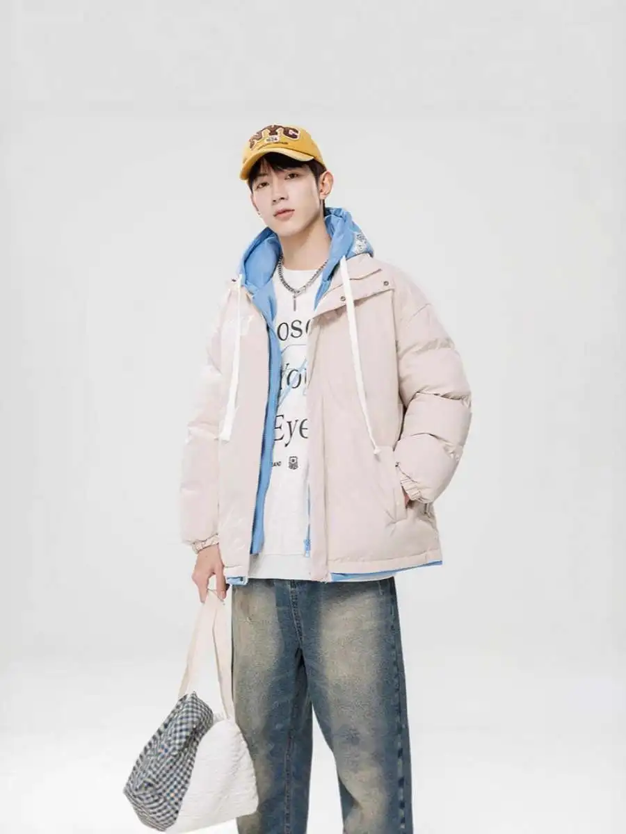 

Мужское повседневное цветное хлопковое пальто с капюшоном Thiened большого размера, зимнее модное длинное повседневное пальто на молнии све