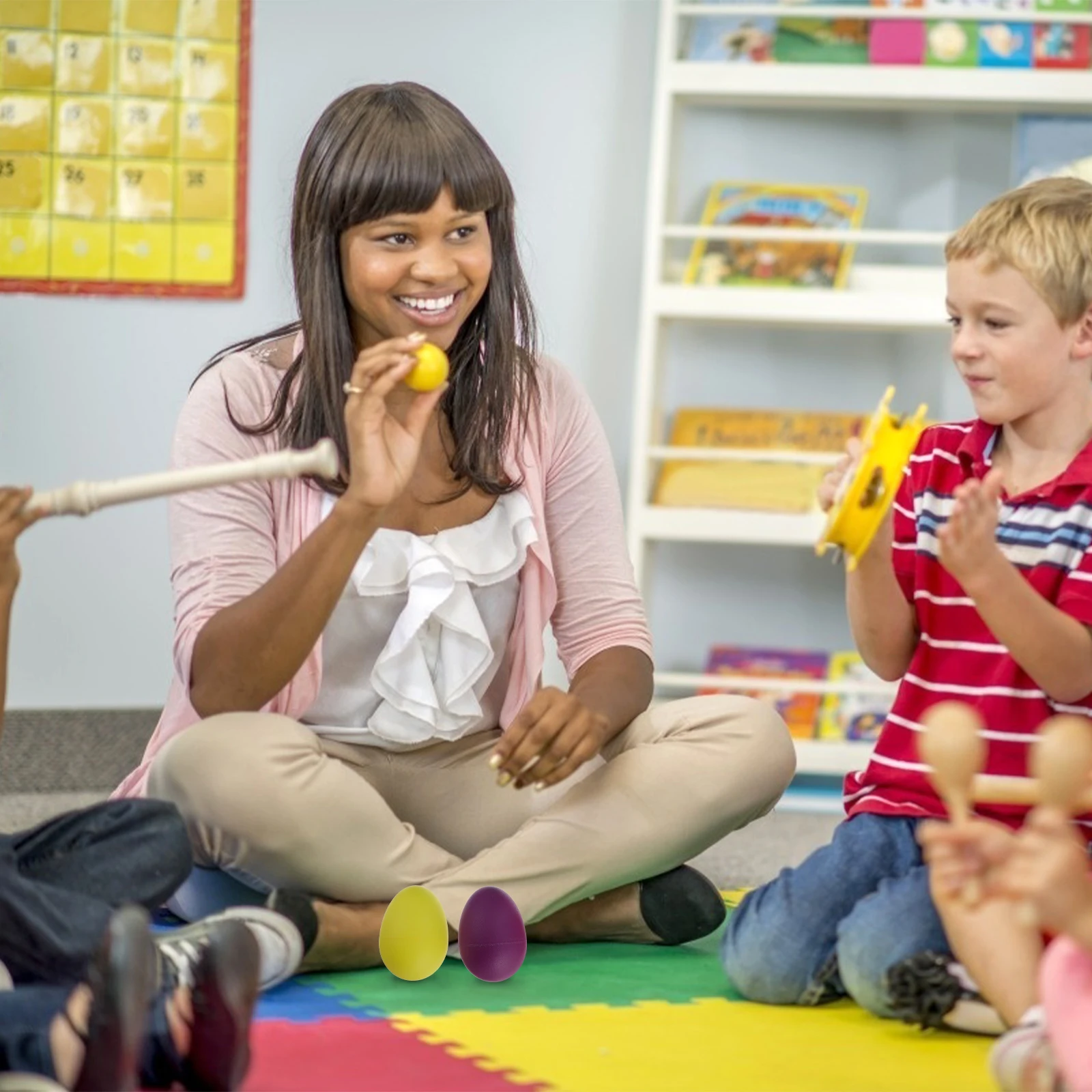 

15pcs Plastic Egg Shaker For Kids Abs Musical Percussion Instruments Set Early Education Plaything - Birthday Easter