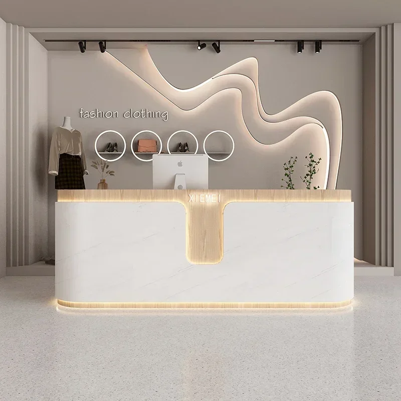 

Counter Table Counter Cash Register Atril Clothing Store Customer Desk Reception Desks Restaurant Empfangtheke Hotel Furniture